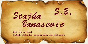 Stajka Banašević vizit kartica